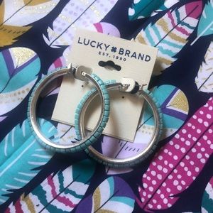 Lucky Brand Turquoise Hoop Earrings Brand New!
